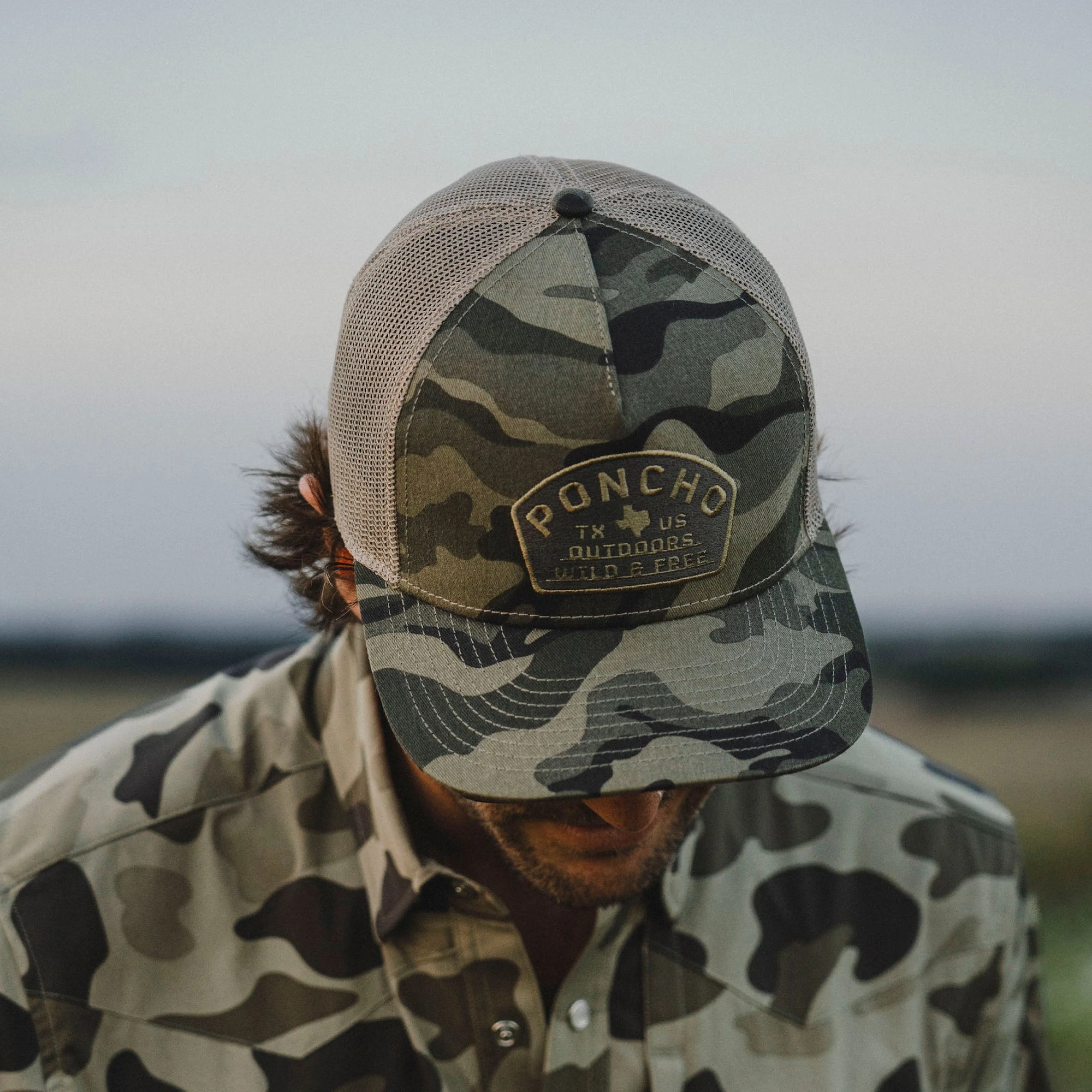 Camo Wild and Free Trucker Hat - Image 2